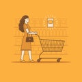 Woman with shopping cart
