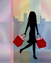 Woman shopping in the city Royalty Free Stock Photo