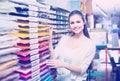 Woman shopping multicolored paper