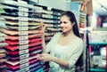 Woman shopping multicolored paper