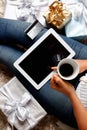 Woman shopping online with a credit card Royalty Free Stock Photo