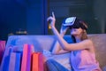 Woman shopping with VR headset Royalty Free Stock Photo