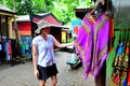 Woman shopping at the Original Rainforest Market in Kuranda Que