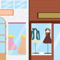 woman shopping outlets. Vector illustration decorative design