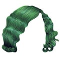 Woman short hairs green . fashion beauty retro style realistic 3d .