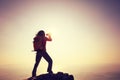 Woman shouting with loudspeaker Royalty Free Stock Photo