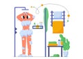 Woman in shower vector concept