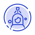 Woman, Shower, Wash, Cleaning Blue Dotted Line Line Icon