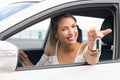 Woman showing car keys Royalty Free Stock Photo