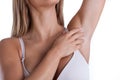 Woman showing her armpit Royalty Free Stock Photo