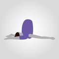 Woman shows yoga pose isolated flat silhouette