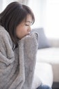 Woman sick and feel cold Royalty Free Stock Photo