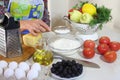 The woman sifts a flour Royalty Free Stock Photo