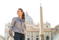 Woman sightseeing on piazza san pietro in vatican