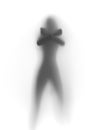 Woman silhouette, arms in X