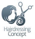 Woman Silhouette Hairdresser Hair Salon Icon Royalty Free Stock Photo