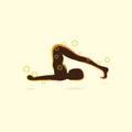 woman silhouette practising yoga in plow pose. Vector illustration decorative design Royalty Free Stock Photo