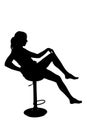 Woman silhouette - sitting on a chair