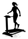 Gym Woman Silhouette Treadmill Running Machine