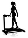 Gym Woman Silhouette Treadmill Running Machine