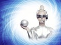 Woman with a silver ball Royalty Free Stock Photo