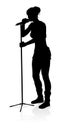 Singer Pop Country or Rock Star Silhouette Woman Royalty Free Stock Photo