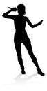 Singer Pop Country or Rock Star Silhouette Woman Royalty Free Stock Photo