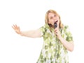 Woman singing and dancing Royalty Free Stock Photo