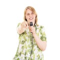 Woman singing and dancing Royalty Free Stock Photo