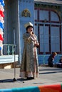 Woman sings the song. National Unity Day in Russia Royalty Free Stock Photo