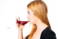 Woman sipping wine