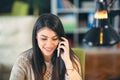 Woman sitting in home office at desk Royalty Free Stock Photo