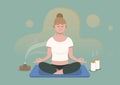 Woman sitting in the lotus position