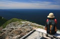 Woman Sitting at Skyline Trail Royalty Free Stock Photo