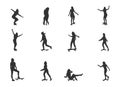 Woman skateboarder silhouette, Skate silhouette, Girl Skateboard silhouettes, Skateboard vector, Woman skateboarding silhouettes