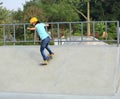 Woman skateboarders riding on a skateboard