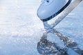 Woman skates braking ice, frazil Royalty Free Stock Photo