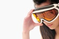 Woman ski glasses Royalty Free Stock Photo