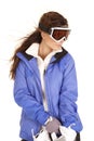 Woman ski goggles gloves Royalty Free Stock Photo