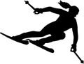 Woman Skier silhouette Royalty Free Stock Photo