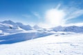 Woman is skiing in a winter paradise Royalty Free Stock Photo