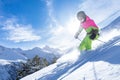 Woman is skiing in a winter paradise Royalty Free Stock Photo