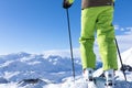 Woman is skiing in a winter paradise Royalty Free Stock Photo