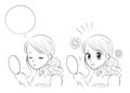 Woman skin care, Japanese Manga style