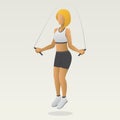 woman skipping. Vector illustration decorative design