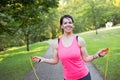 Woman skipping Royalty Free Stock Photo