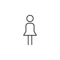 woman with skirt icon. Element of simple web icon. Thin line icon for website design and development, app development. Premium Royalty Free Stock Photo