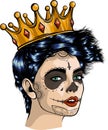 woman Skull with a King crown. Vector illustration. Royalty Free Stock Photo