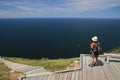 Woman at Skyline Trail Royalty Free Stock Photo