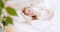 Woman sleep on the bed Royalty Free Stock Photo